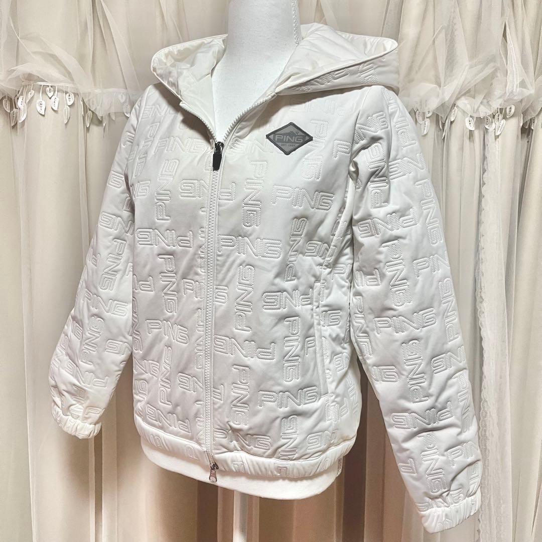 新品 PING レディースジャケット ホワイト防風撥水 中綿ブルゾン ダウン