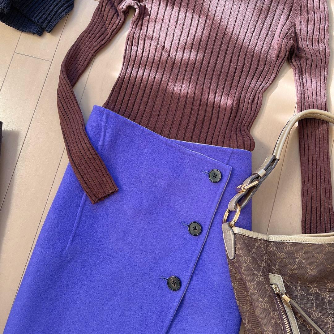 UNITED ARROWS リバーバイカラーラップスカート❤︎リバーシブル