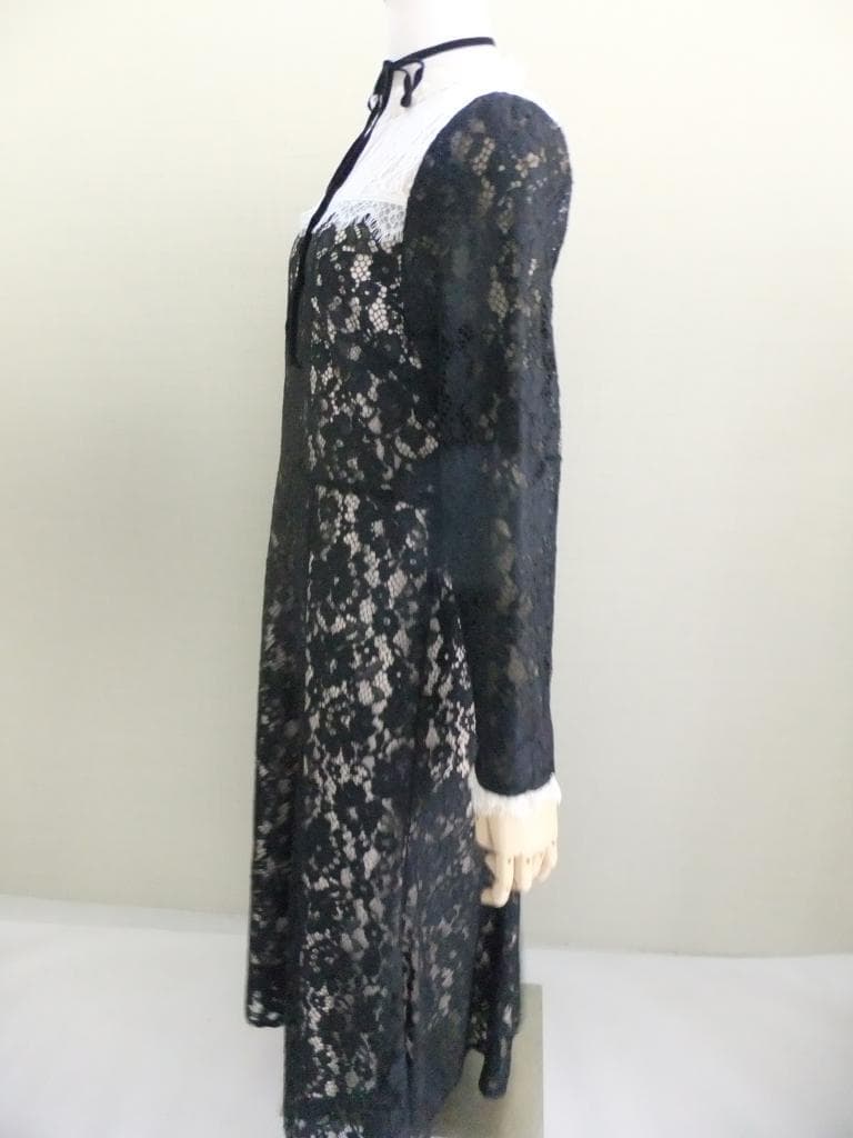 新品タグ付き ジルスチュアート 総レースロングワンピース チョーカー付き2（M）