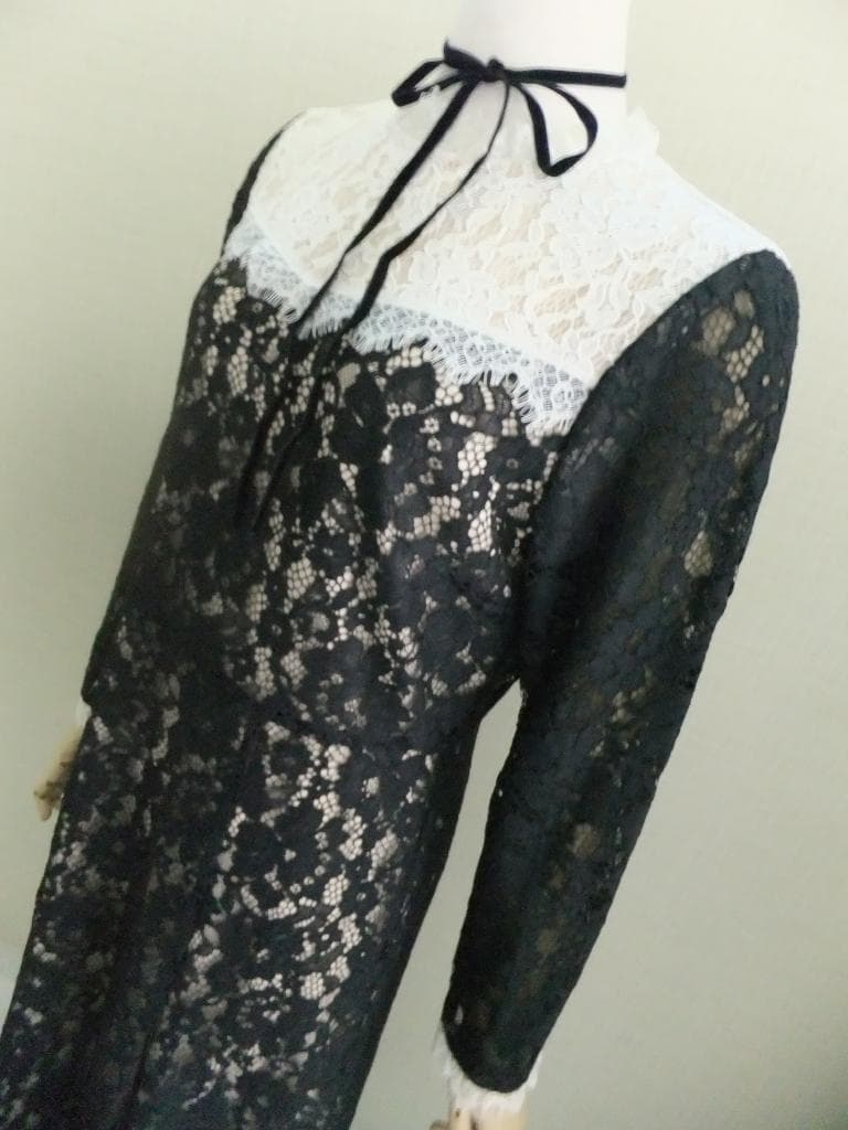 新品タグ付き ジルスチュアート 総レースロングワンピース チョーカー付き2（M）