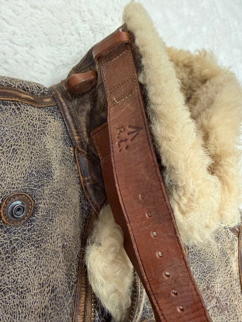 ポロ ラルフローレン B-3 ムートン レザーボンバージャケット rrl