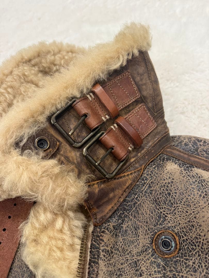 ポロ ラルフローレン B-3 ムートン レザーボンバージャケット rrl