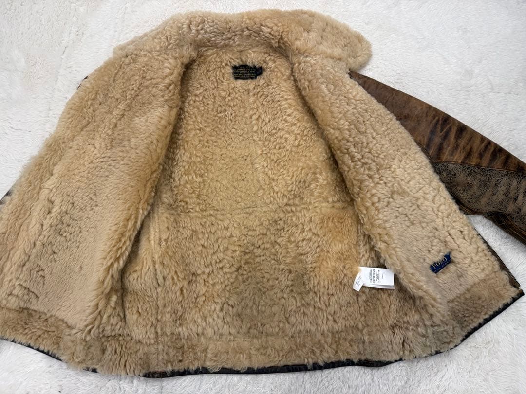 ポロ ラルフローレン B-3 ムートン レザーボンバージャケット rrl