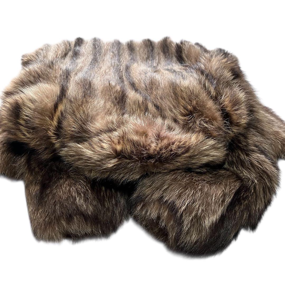 着丈110cm シルバーフォックス リアルファーコート 本毛皮 XLサイズ相当