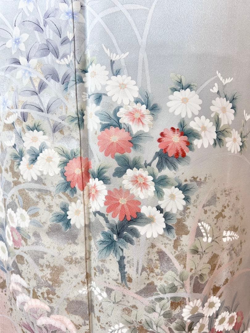 美品　未使用　しつけ糸付　裄丈長め　正絹訪問着　フルセット4点　袋帯ガード加工