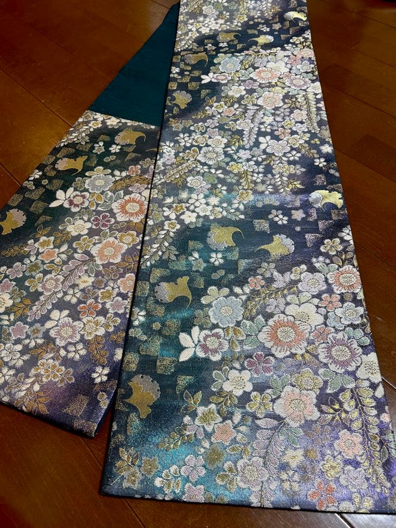 美品　未使用　しつけ糸付　裄丈長め　正絹訪問着　フルセット4点　袋帯ガード加工