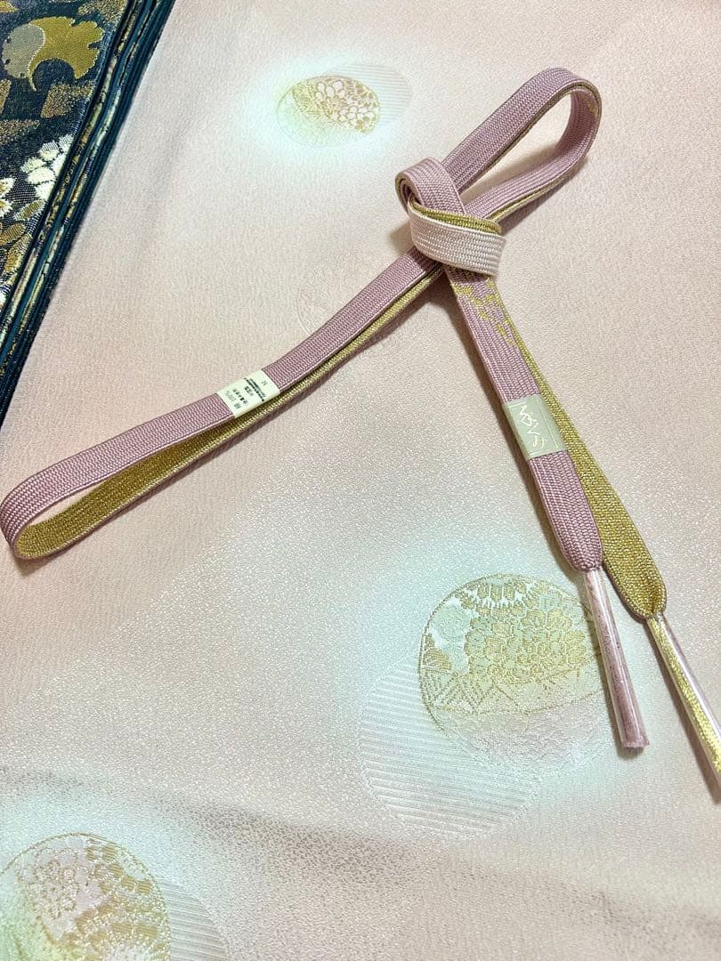 美品　未使用　しつけ糸付　裄丈長め　正絹訪問着　フルセット4点　袋帯ガード加工