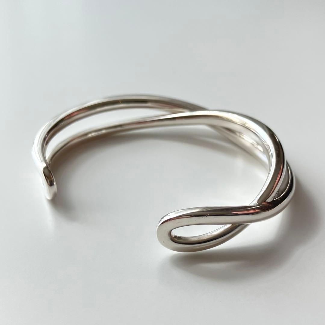 ete ボリューム クロス バングル シルバー