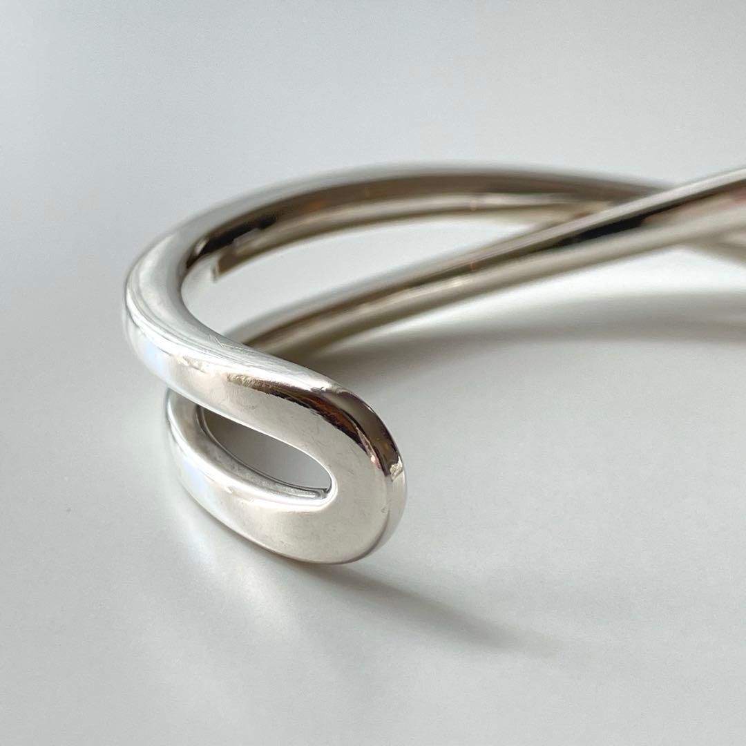 ete ボリューム クロス バングル シルバー