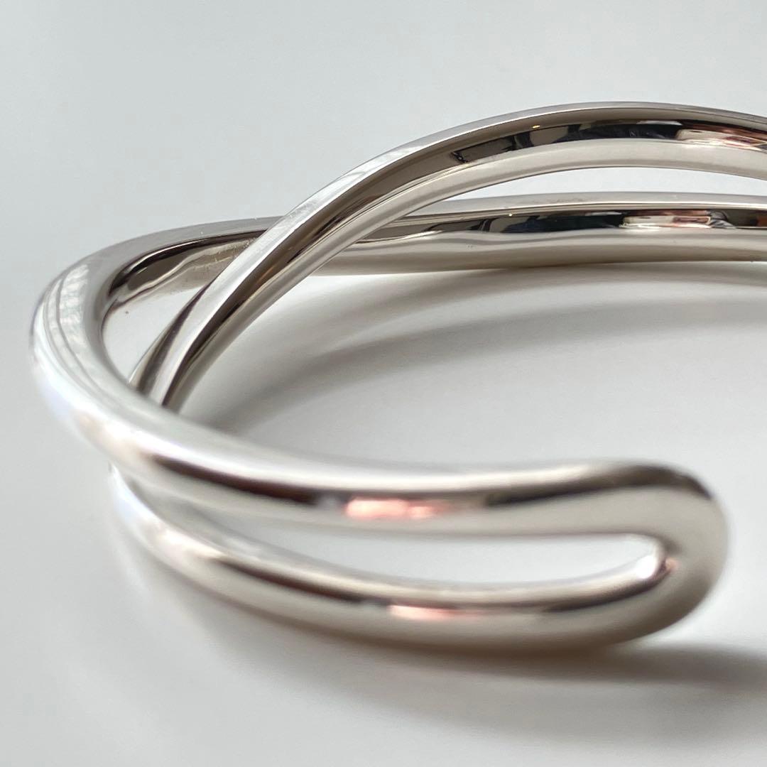 ete ボリューム クロス バングル シルバー