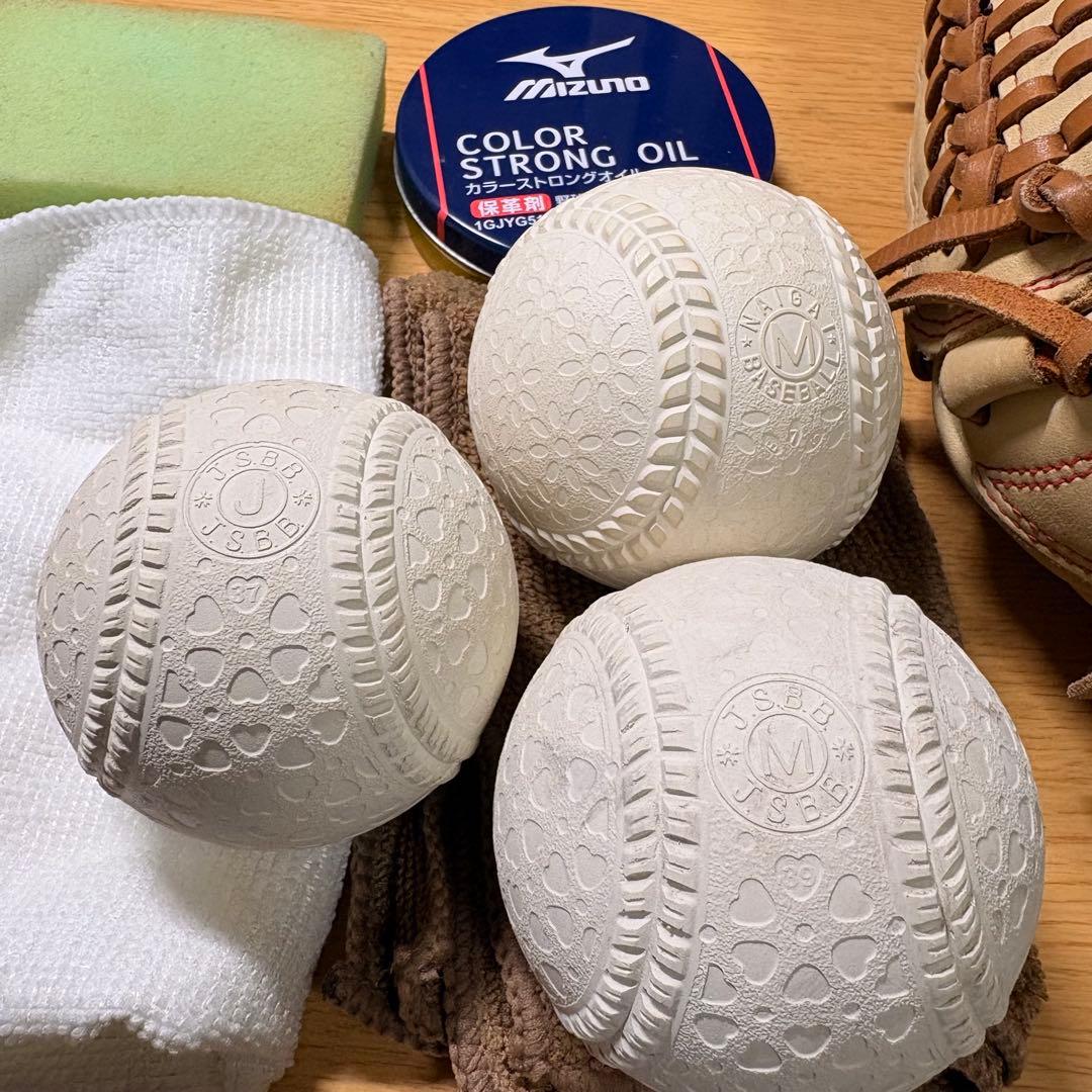 【美品❗️・上位モデル】MIZUNO 少年用 本革グローブ純正ケア用品完備　高品質