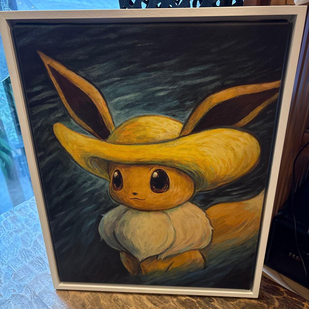 ゴッホ イーブイ キャンバス Sサイズ 白枠付き