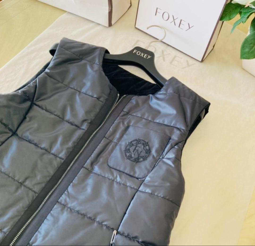 フォクシー ベルベット 中綿 リバーシブル ダウン ベスト Aster