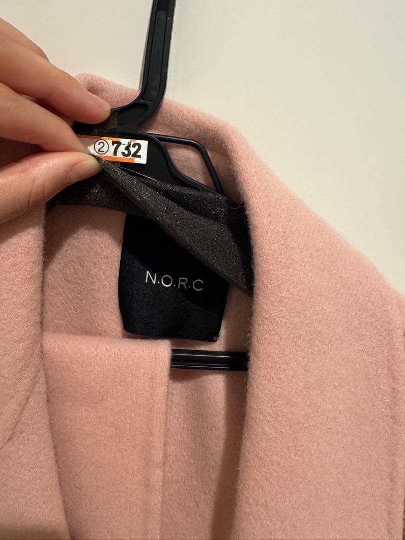 名品✨N.O.R.C ウールリバーコートピンク