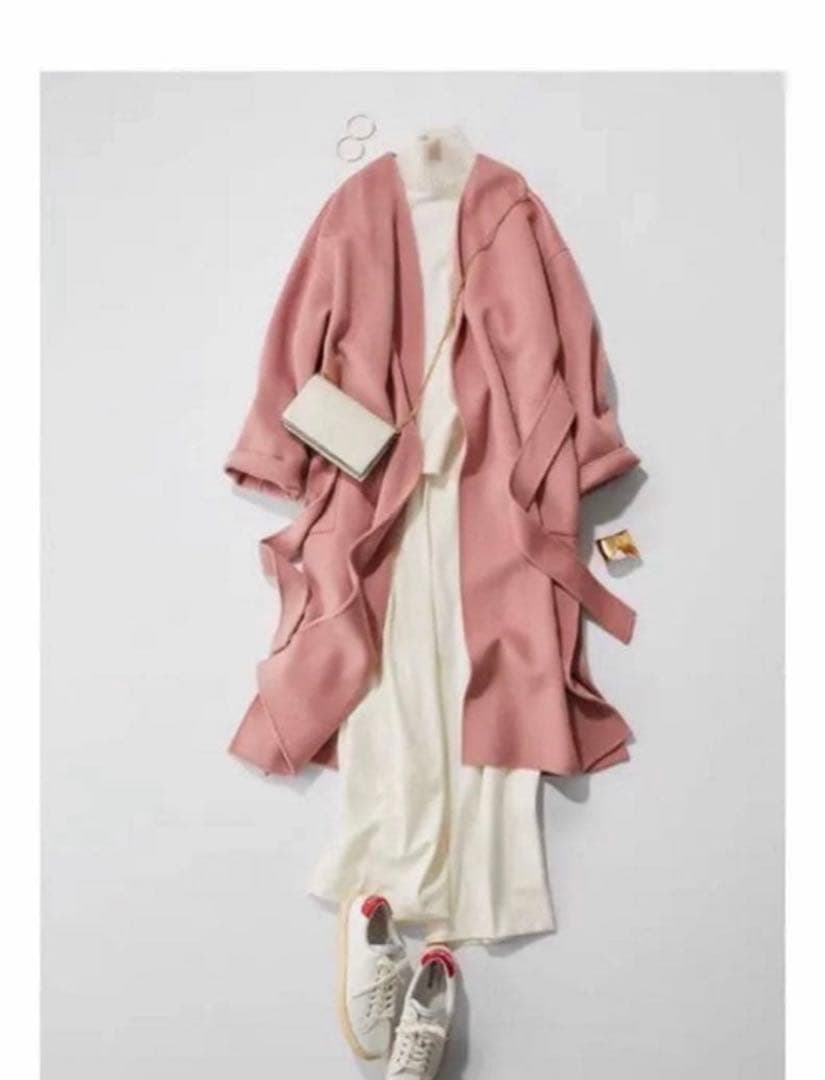 名品✨N.O.R.C ウールリバーコートピンク