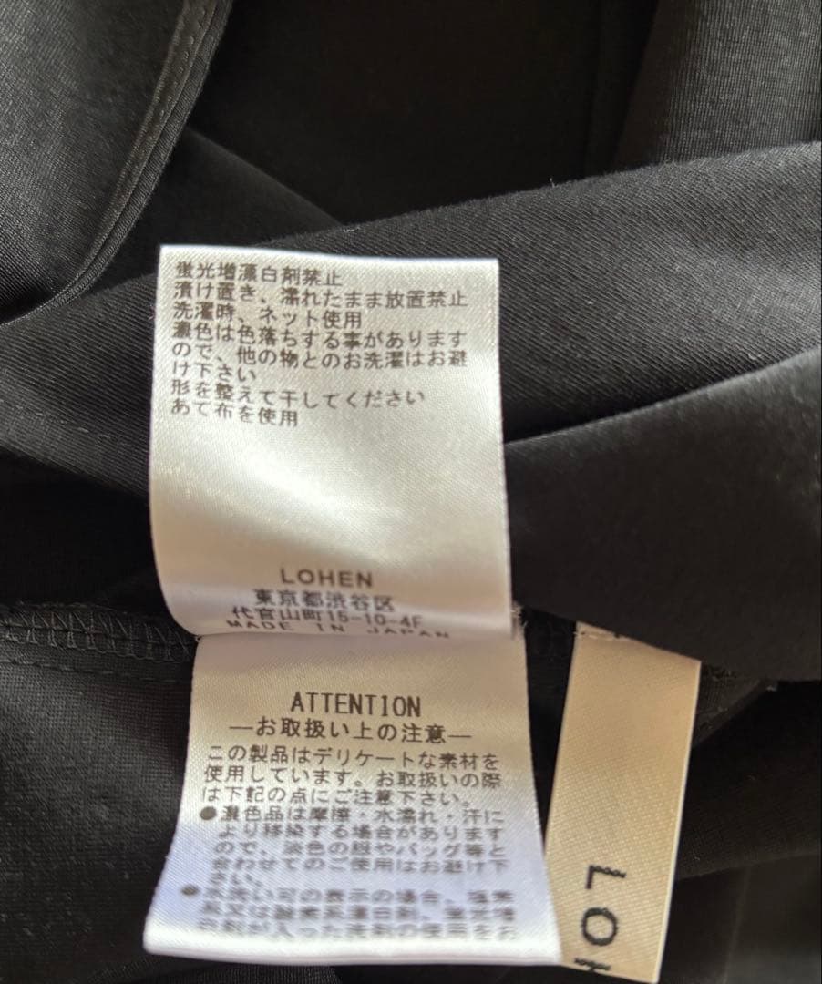 LOHEN ローヘン カーブスリーブロングTシャツ ブラック