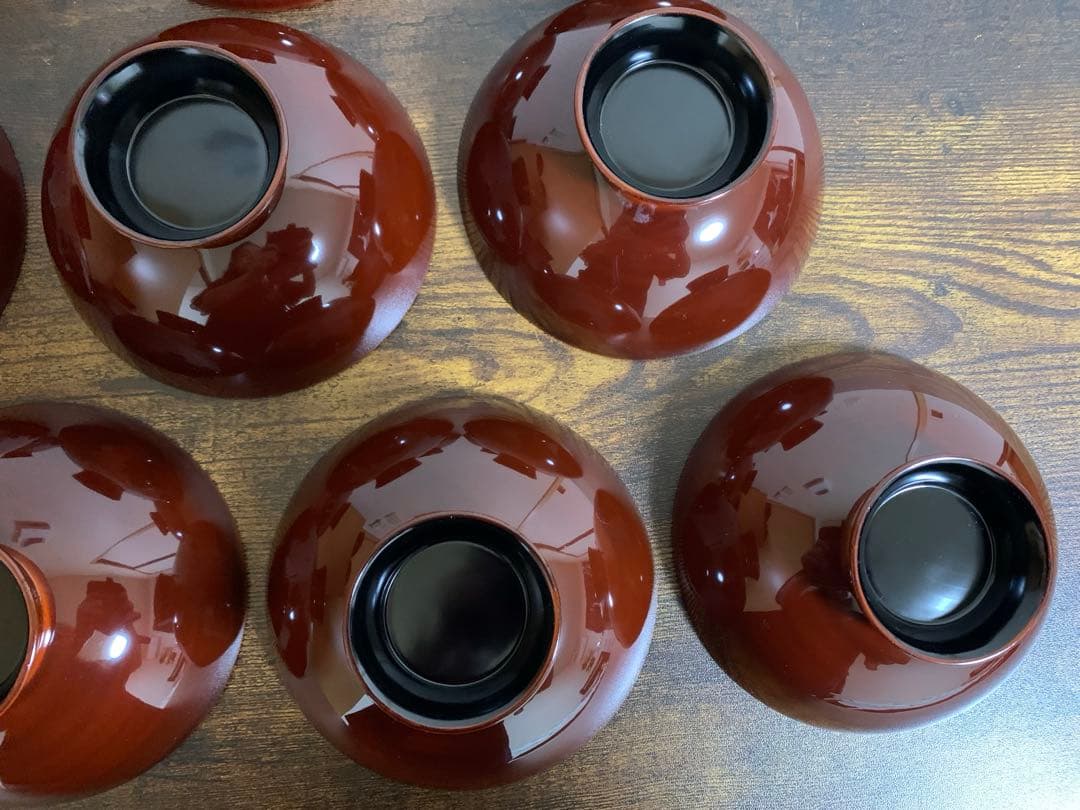 輪島塗　金彩　吸物椀10客　時代物　蓋付き椀　お椀　汁椀　椀　未使用品