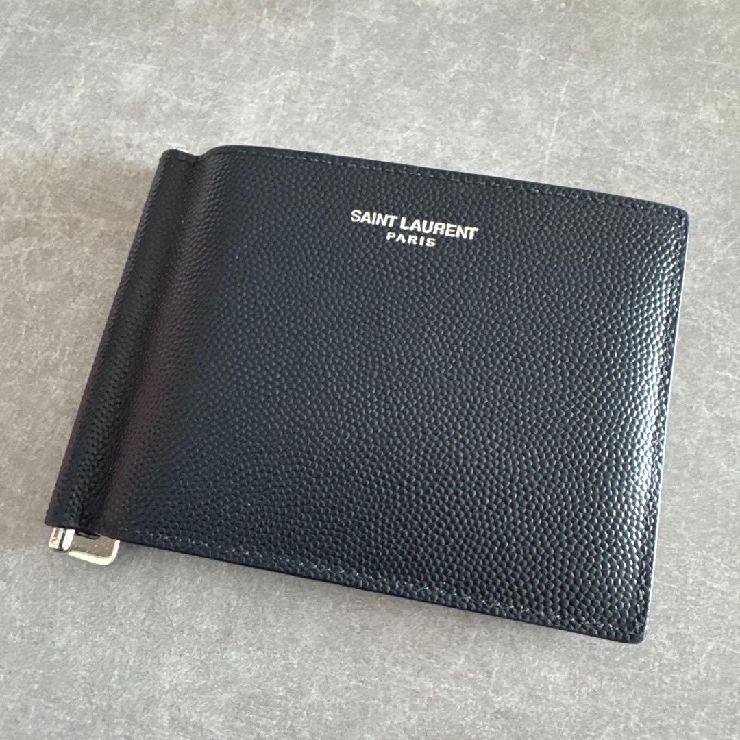 【値下げしました】SAINT LAURENT ネイビー　マネークリップ