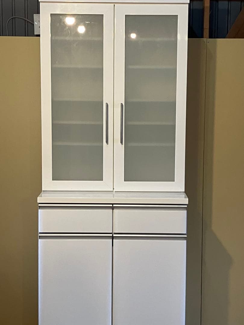 送料込み❗️ニトリ　キッチンボード　食器棚　キッチン収納　幅80cm 棚高さ調整可