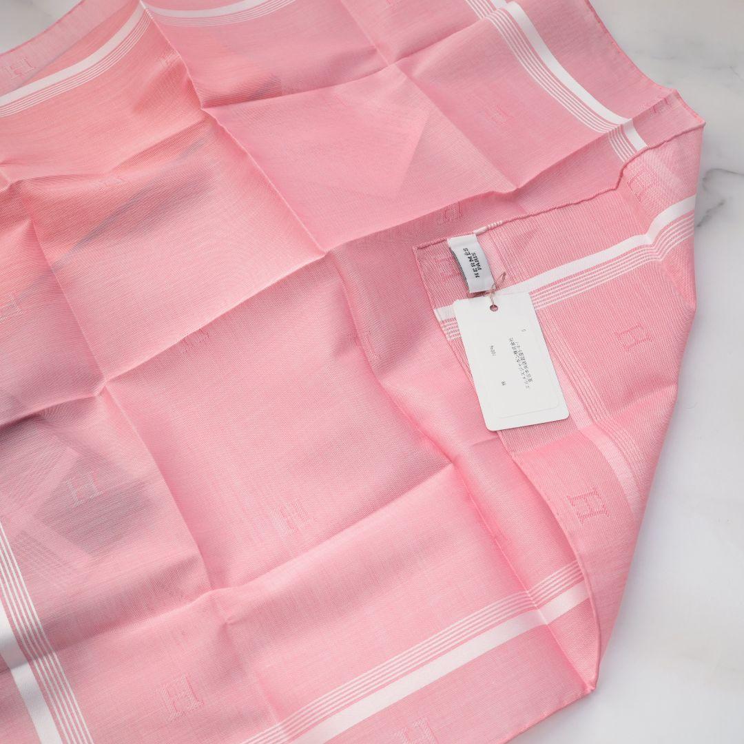 新品未使用 エルメス HERMES ハンカチ 2枚セット ネイビー ピンク