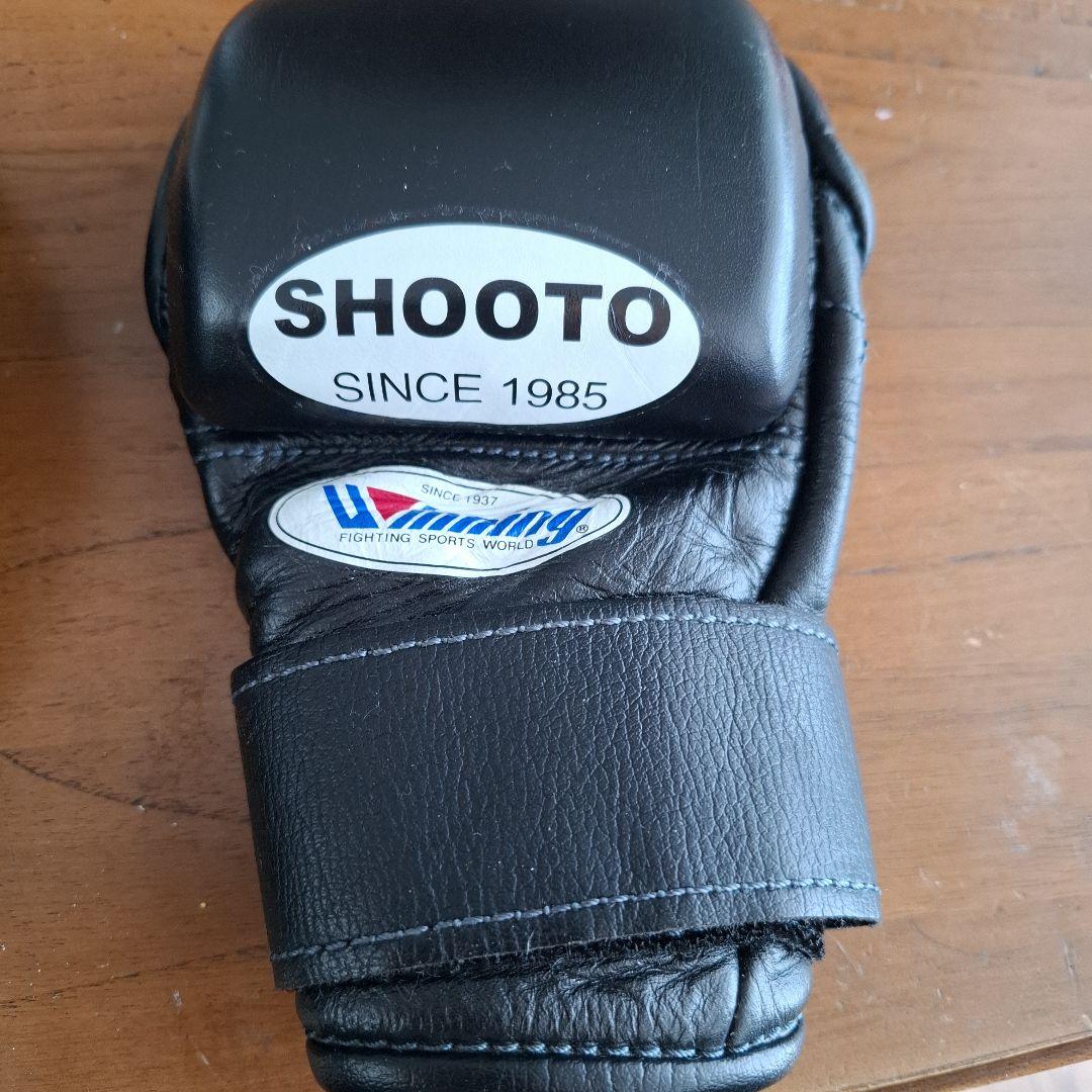 SHOOT ボクシンググローブ 黒 オープンフィンガー　ウイニング　サイズS