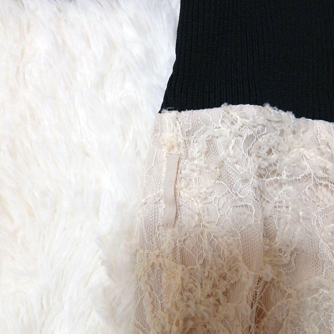 新品未使用タグ付　ジルバイジルスチュアート長袖ニットレースワンピースベルト付　M