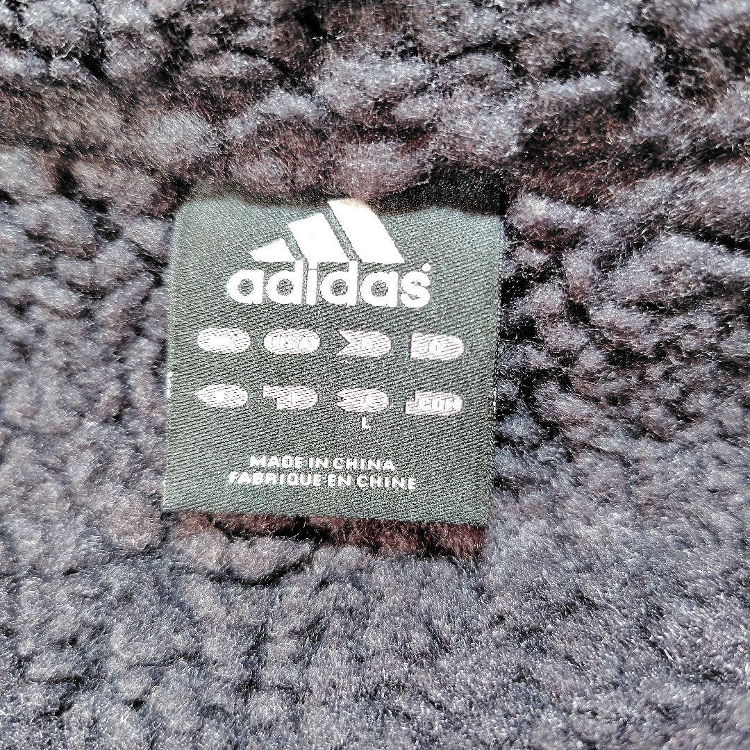 adidas フード付きベンチコート +10　ボア裏生地 紺　Lサイズ