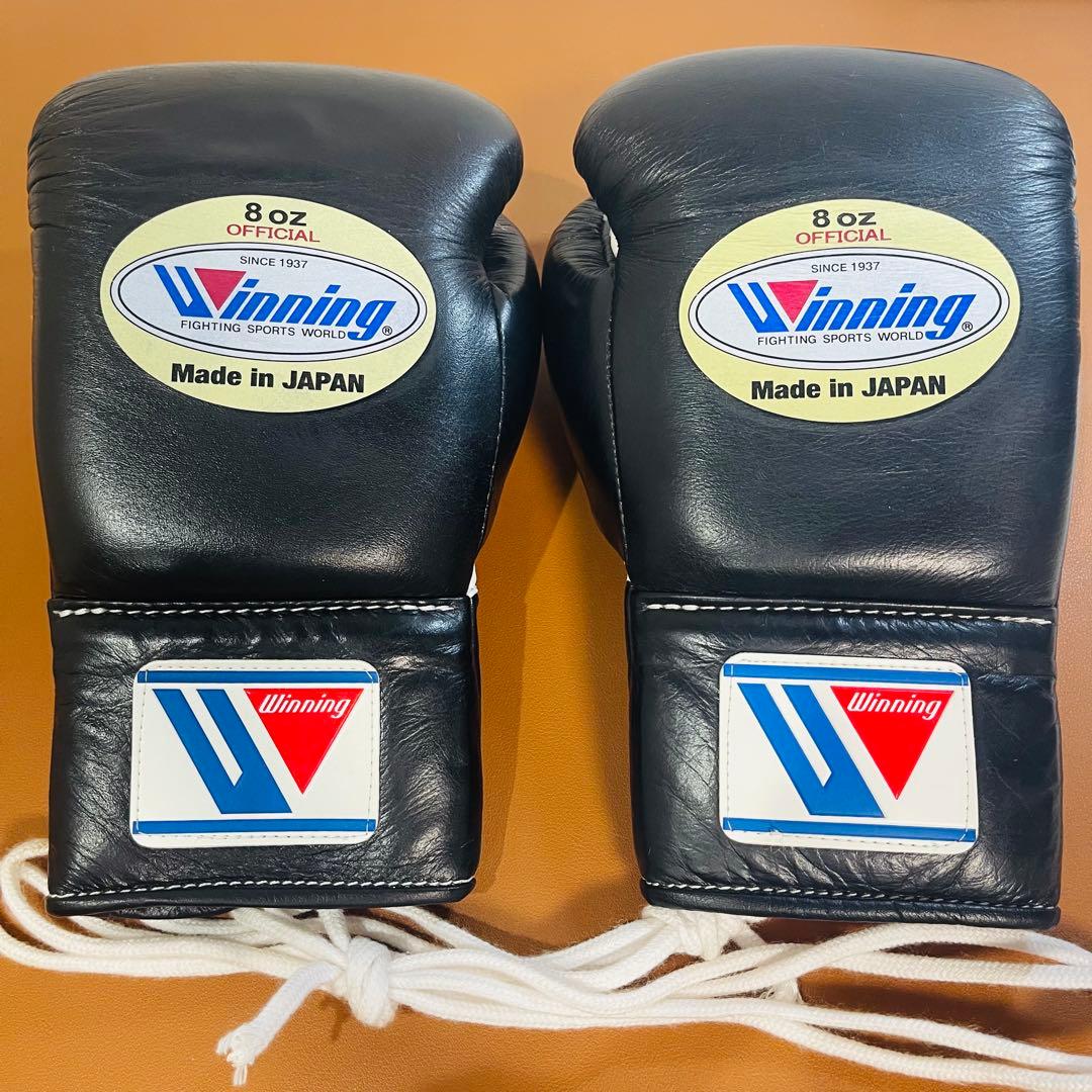 女子高生 Winning ウイニング8オンス 黒 試合用 ボクシング グローブ