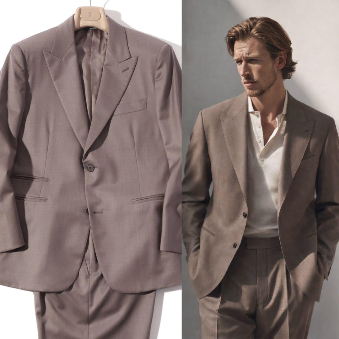 HERMES エルメス セットアップ スーツ グレージュ 50・48 L〜XL