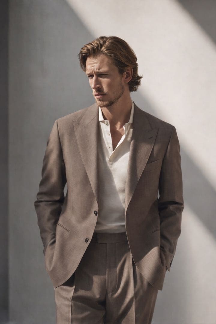 HERMES エルメス セットアップ スーツ グレージュ 50・48 L〜XL