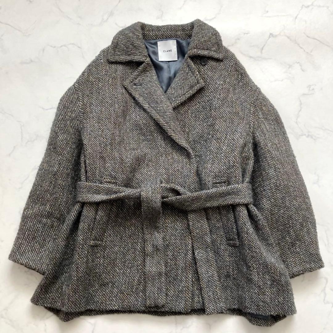CLANE クラネ　MIX LOOP TWEED BOX COAT ツイード
