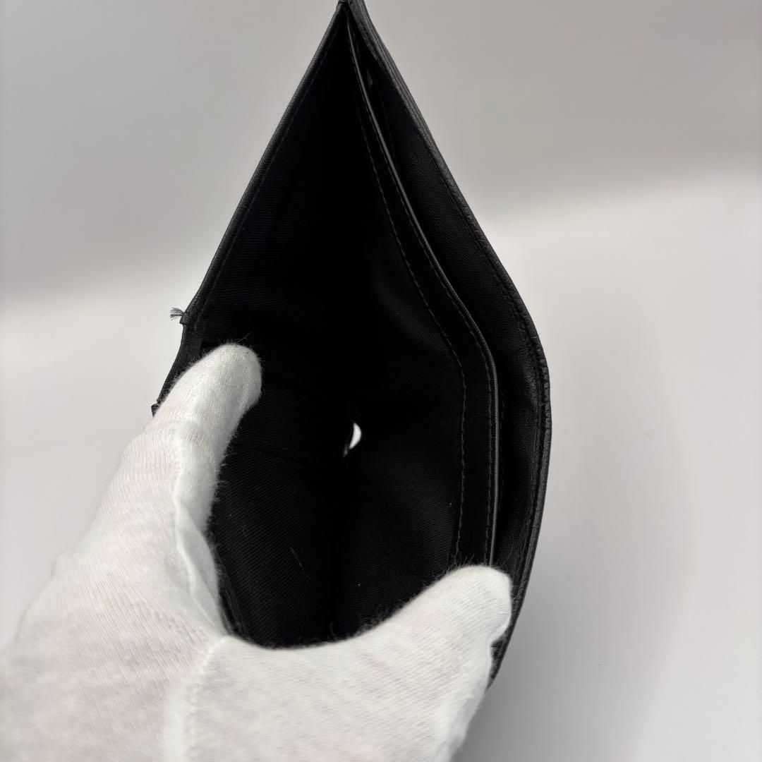 DIESEL 二つ折り財布　レザー　ブラック　X08844 Dロゴ　財布　革　黒