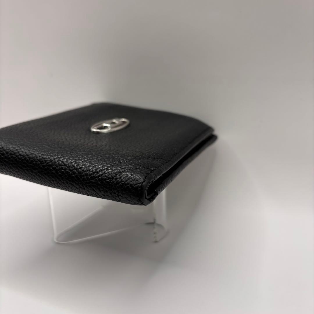 DIESEL 二つ折り財布　レザー　ブラック　X08844 Dロゴ　財布　革　黒