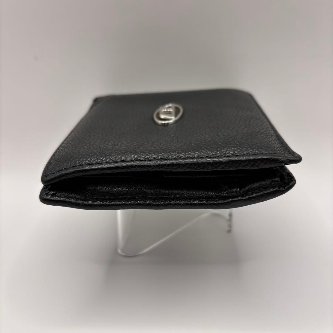 DIESEL 二つ折り財布　レザー　ブラック　X08844 Dロゴ　財布　革　黒