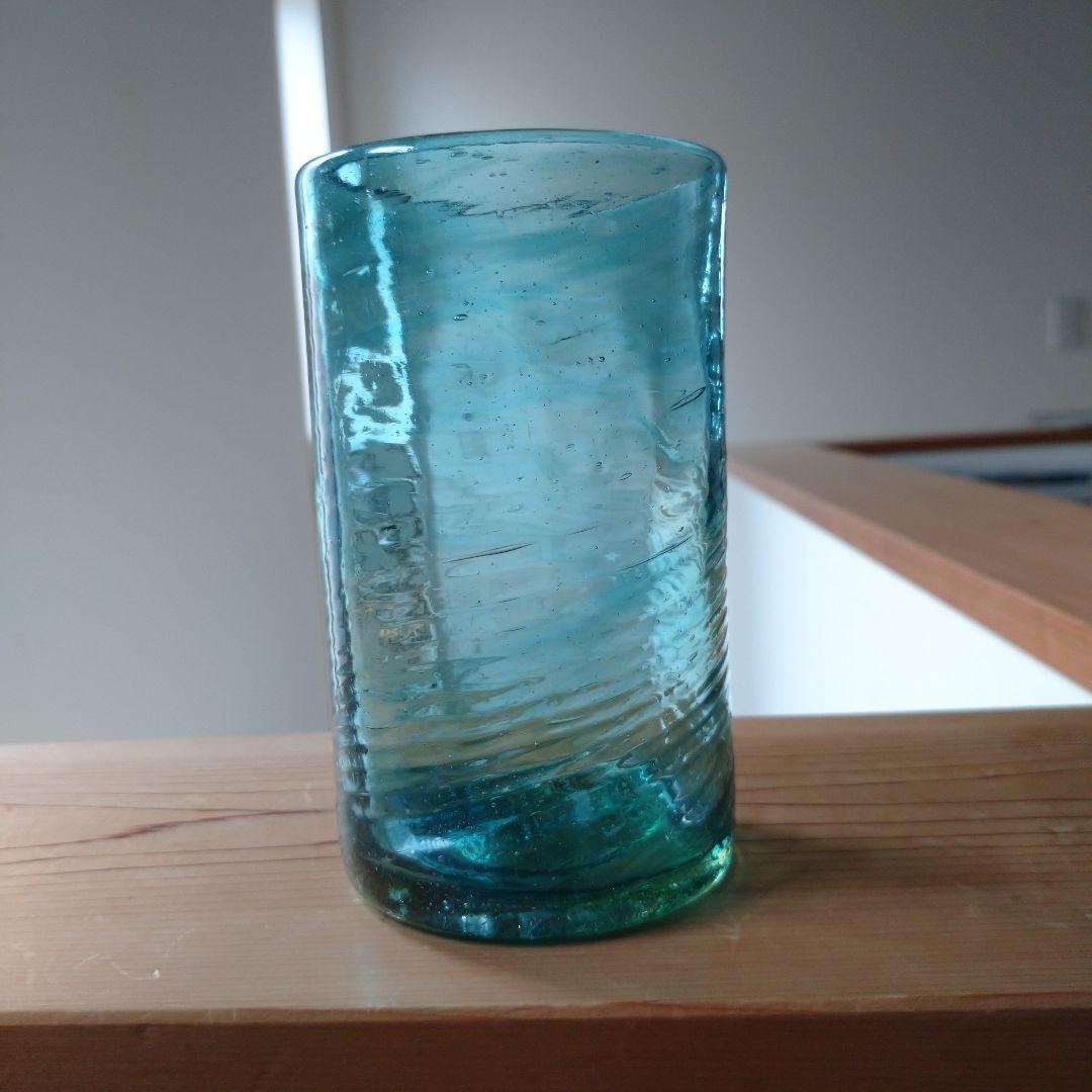 小谷真眞倉敷ガラス吹きガラスハンドメイドガラス花瓶コップ