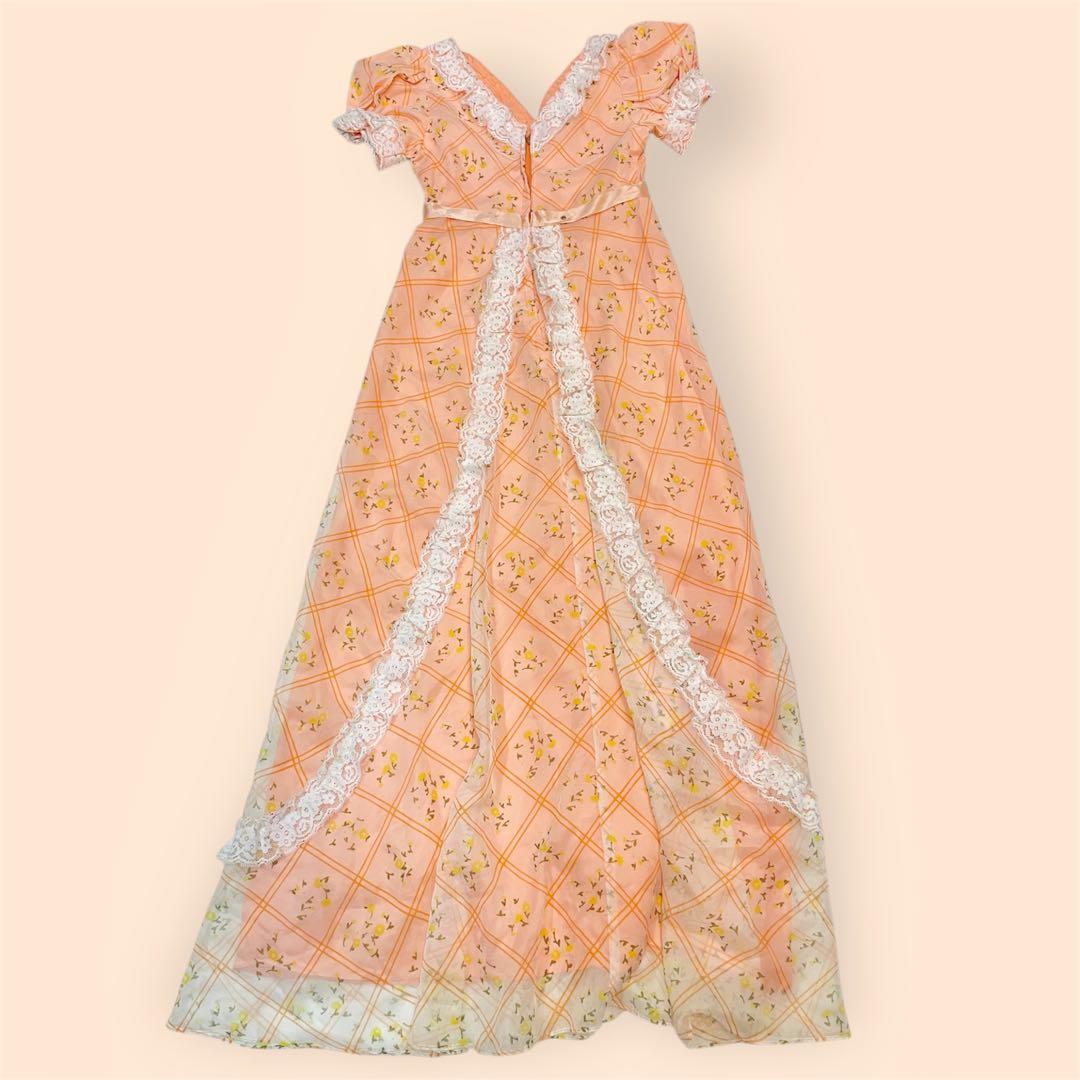 希少 ヴィンテージ 花柄 シアードレス 70年代 GUNNESAX風