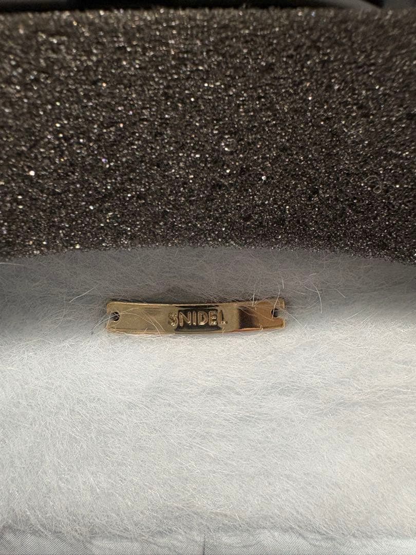 【新品】Snidel ブローチ付きシャギーロングコート LBLU 0サイズ