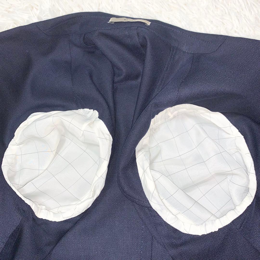 未使用級 ボリオリ DOVER アンコンジャケット ホップサック ネイビー M