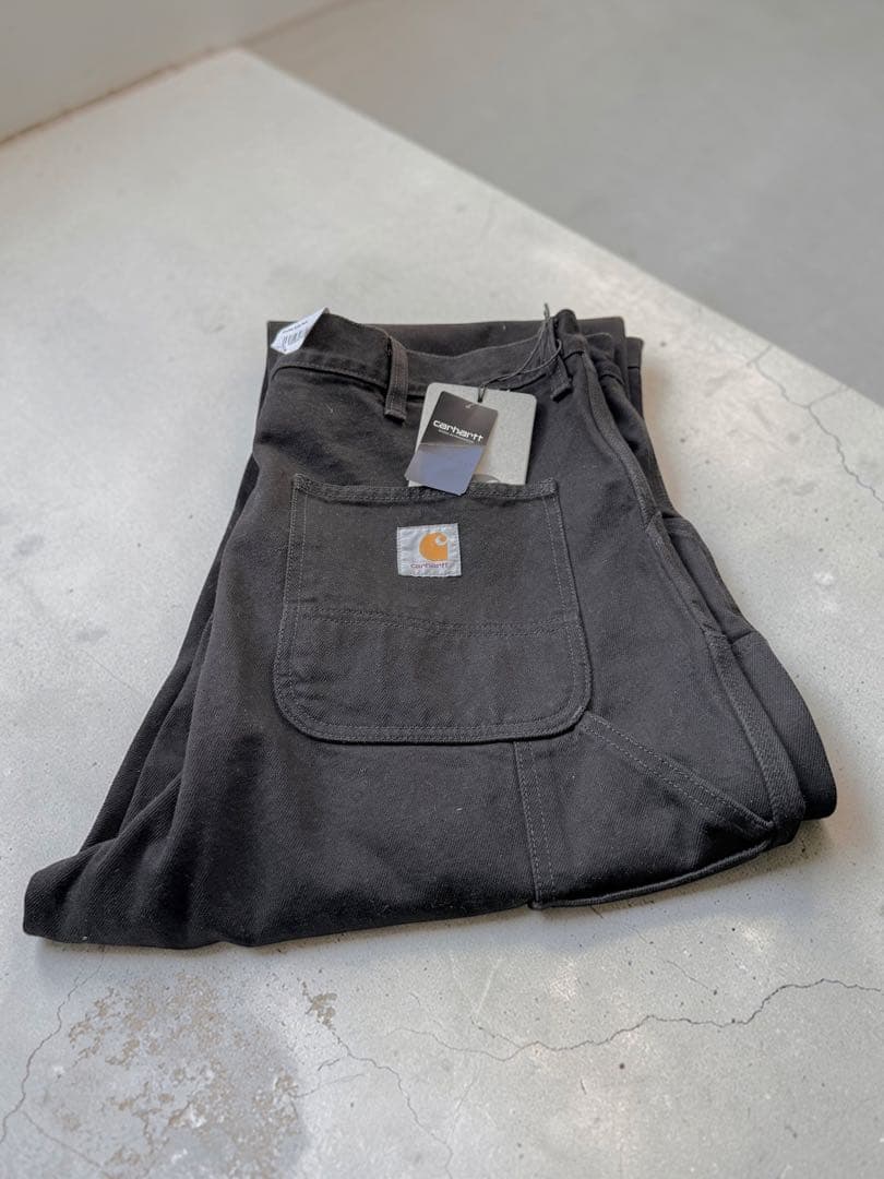 R*.様 Carhartt WIP ダブルニーパンツ ブラック 36×32 新品