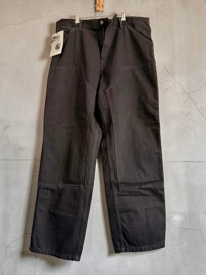 R*.様 Carhartt WIP ダブルニーパンツ ブラック 36×32 新品