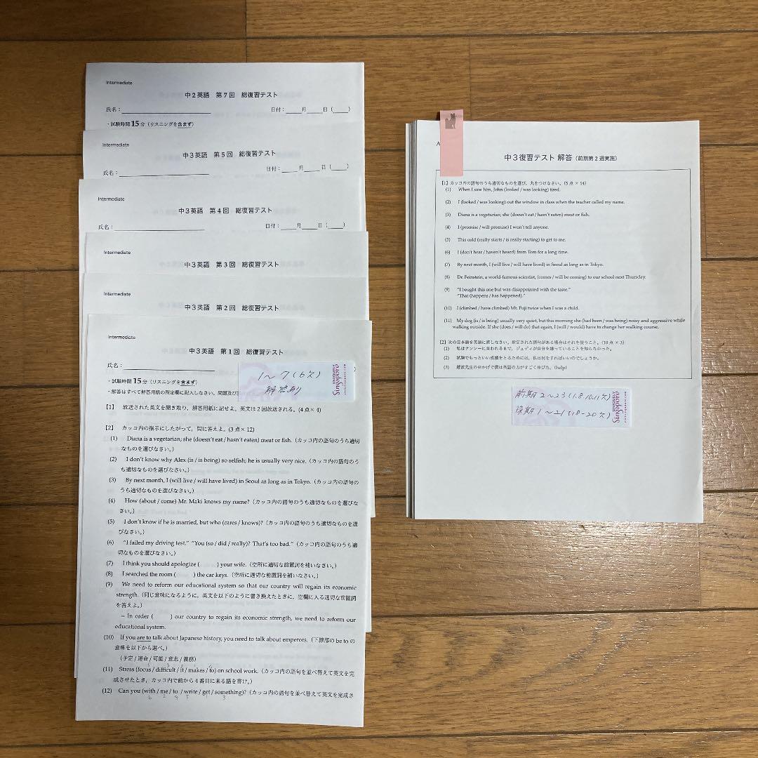 鉄緑会　2016年度中3英語　テキスト他