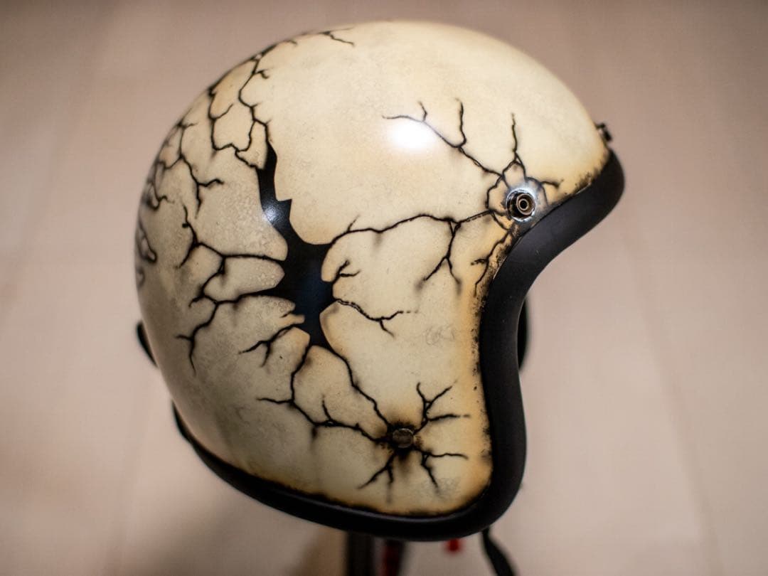 XL 極小帽体　500tx スモールジェット　アイボリーエイジング割れドクロ