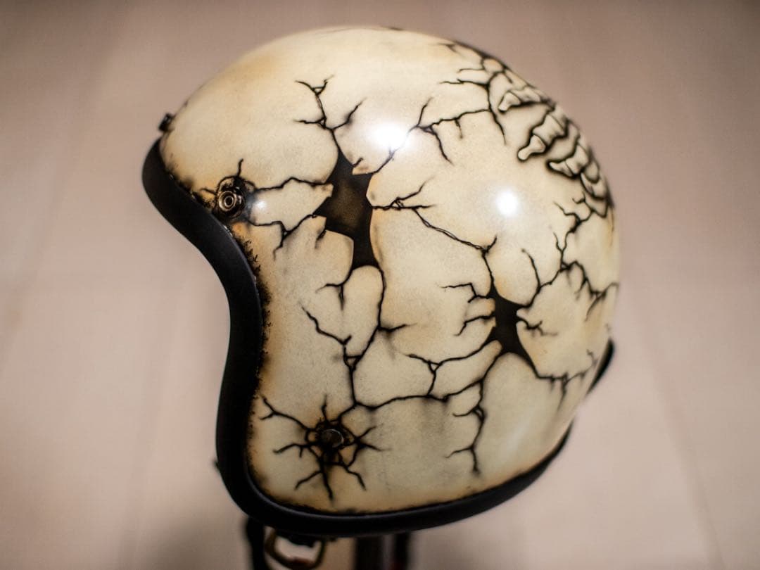 XL 極小帽体　500tx スモールジェット　アイボリーエイジング割れドクロ