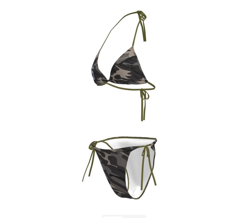 Y2K 迷彩柄セパレート水着・ビキニ　3点セット
