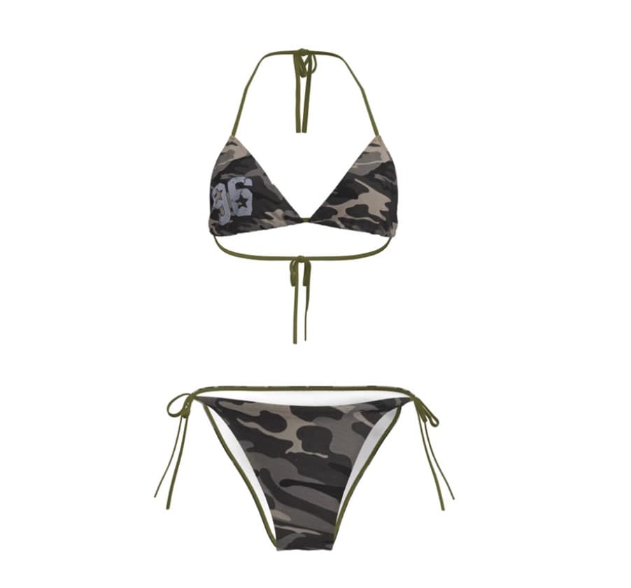Y2K 迷彩柄セパレート水着・ビキニ　3点セット