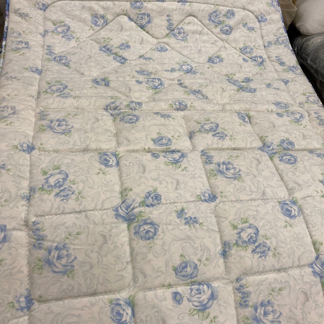 美品　丸八真綿　ロングセラー敷き布団　羊毛パットシングルサイズ　敷きカバー付き