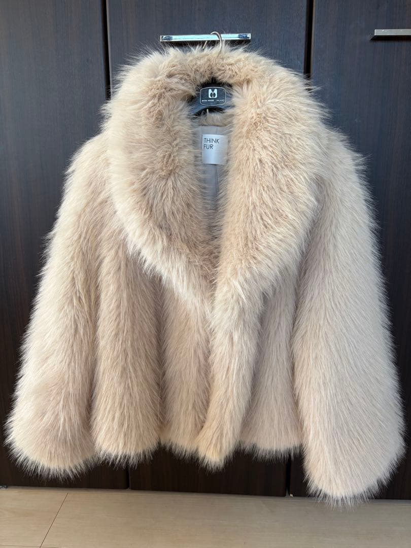 THINK FUR シンクファー ベージュ ジャケット ファーコート ショート丈
