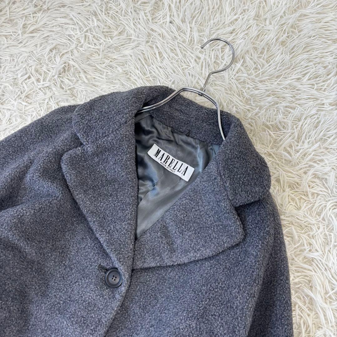 MARELLA✨チェスターコート　モヘヤウール　ボア　テディベアM ダークグレー