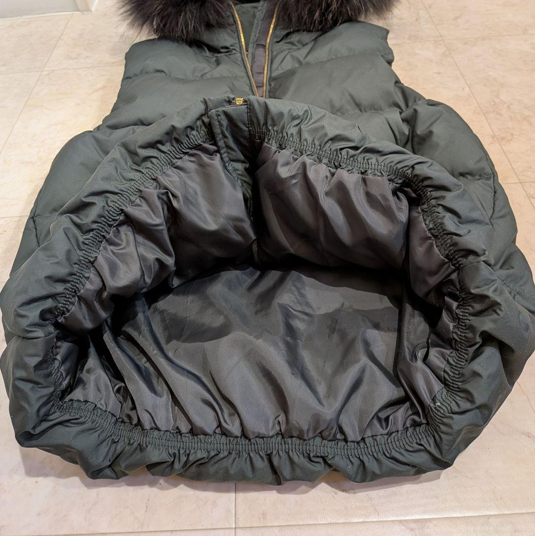 極美品 ナノユニバース リモンタ ダウンベスト M カーキ 2way ファー