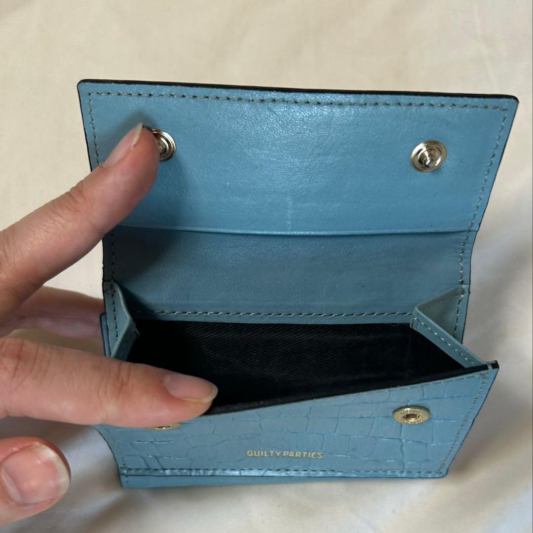 WACKO MARIA 三つ折り 財布 クロコ 水色